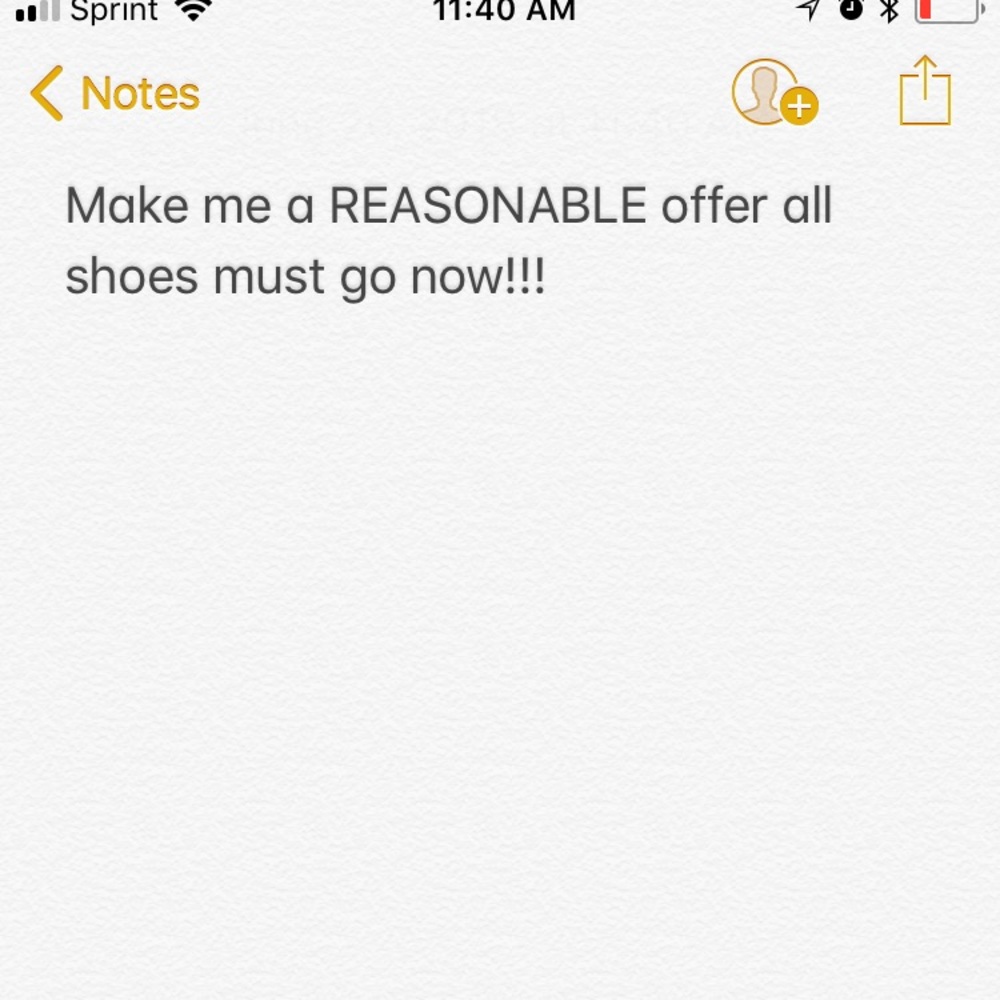 All shoes!!! High heels all must go!!